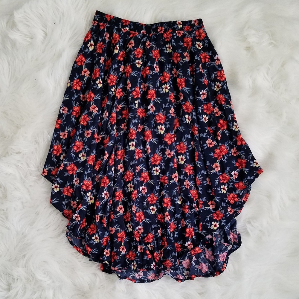 Hollister midi flower print skirt